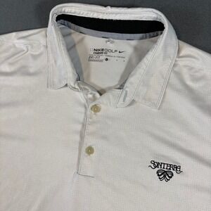 Nike Golf Standard Fit Sonterra‎ Golf Club Performance Polo White Large Dri-FIT